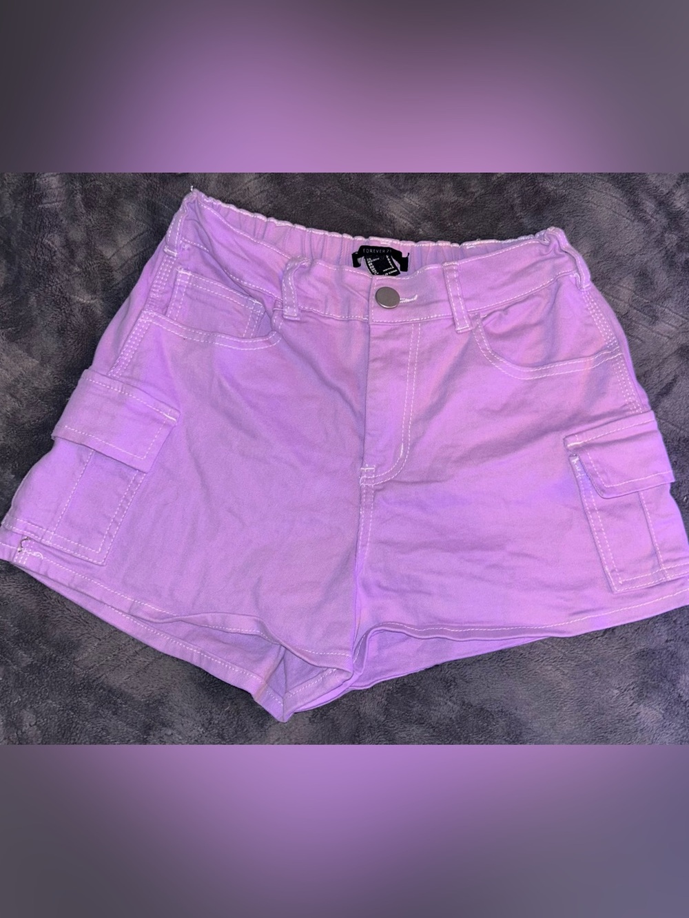 Forever 21 Lavender High-Waist Cargo Shorts
